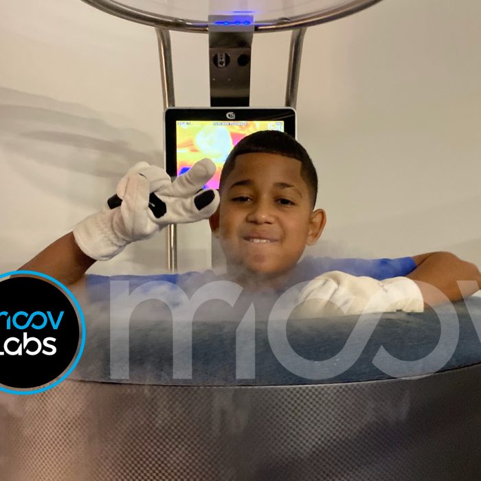 Whole Body Cryotherapy in Orlando at Moov Labs Client experiencing whole body cryotherapy at Moov Labs in Orlando — rapid recovery and inflammation relief.